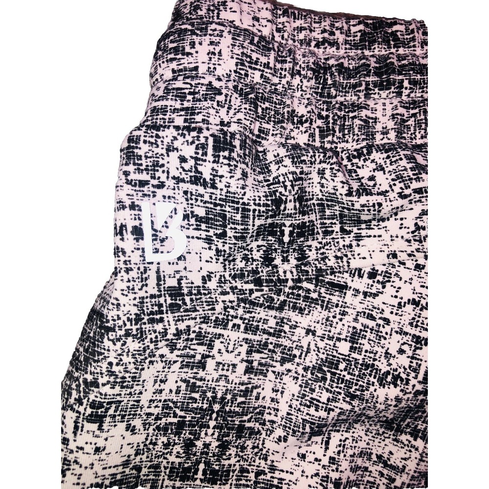 Buff Bunny Joggers Women's L White Black Print Tapered Stretch Lightweight - Picture 4 of 9